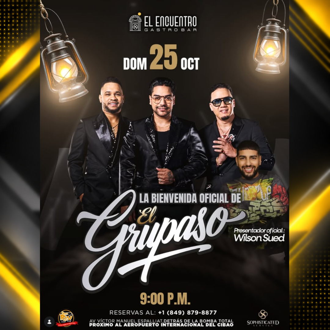 Afiche de El Grupaso en El Encuentro Gastrobar – Bienvenida Oficial | 25-10-2026