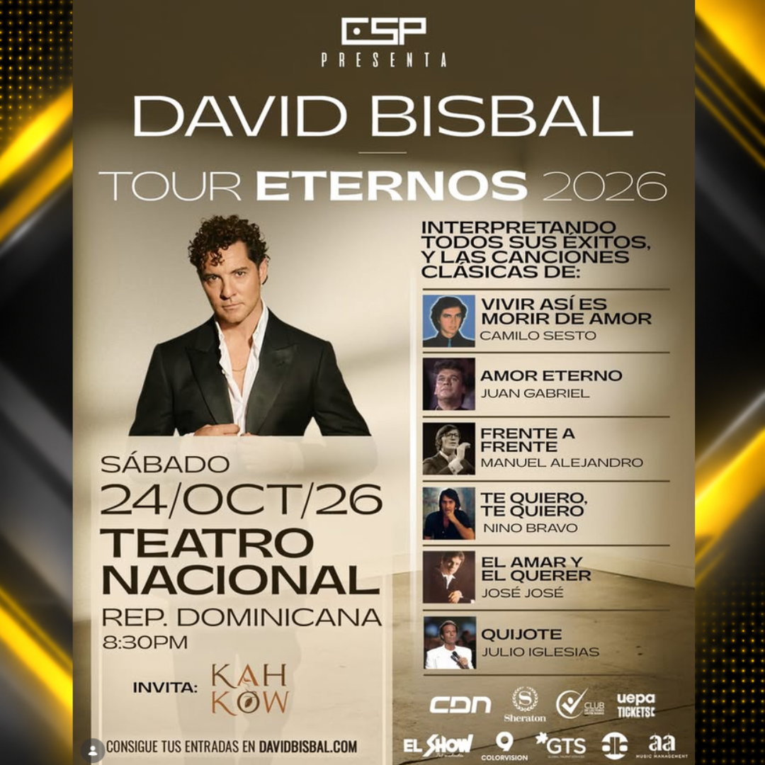 Afiche de David Bisbal en el Teatro Nacional – Tour Eternos 2026 | 24-10-2026